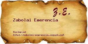 Zabolai Emerencia névjegykártya